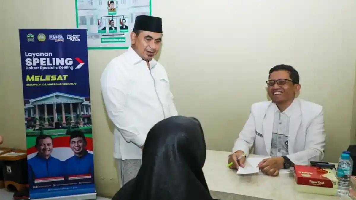 Program Speling Hadir di Banyumas, Ratusan Warga Antre Periksa Kesehatan Gratis - Tribunjateng.com