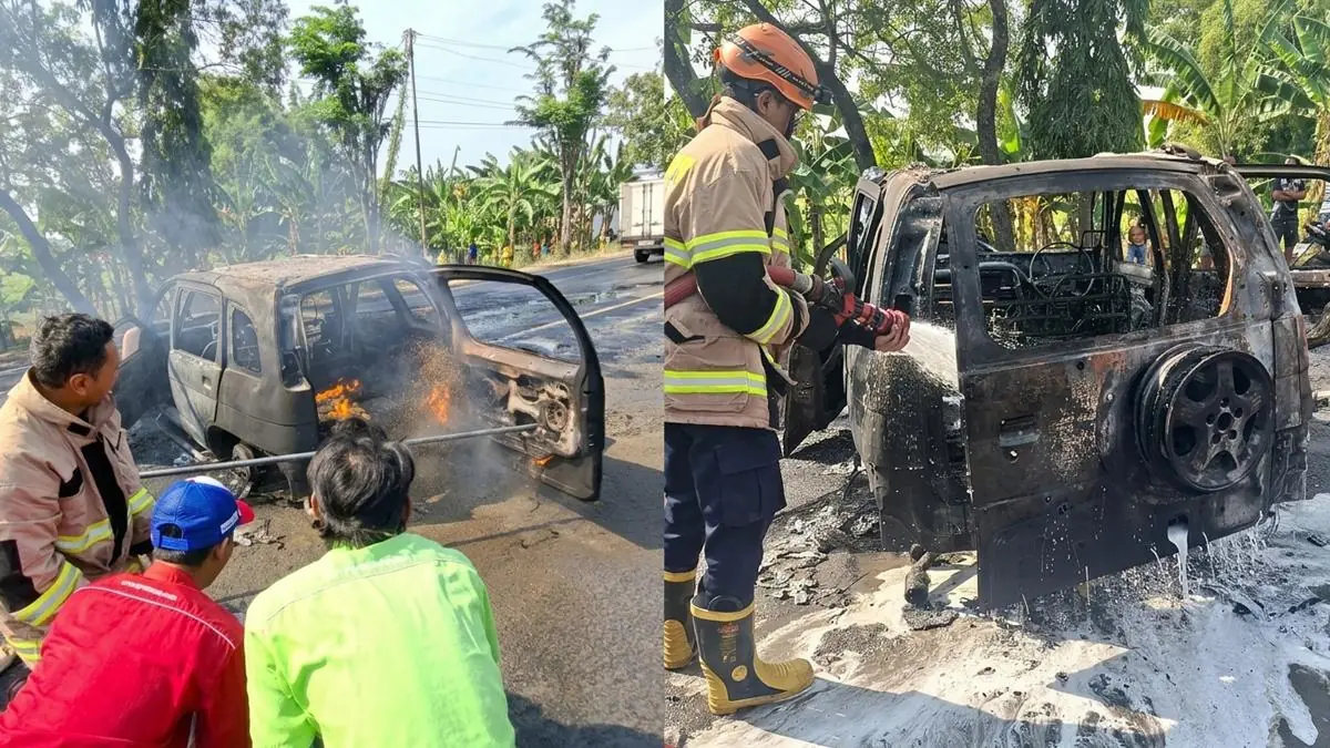 Dua Orang Luka Bakar Akibat Ledakan Daihatsu Taruna di SPBU Sukomoro Nganjuk - Surya.co.id
