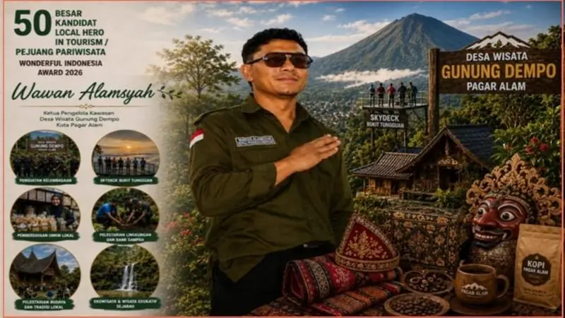 Sosok Wawan Pria Pagar Alam 50 Kandidat Terbaik Pejuang Pariwisata 2026 Wonderful Indonesia Awards - Sripoku.com