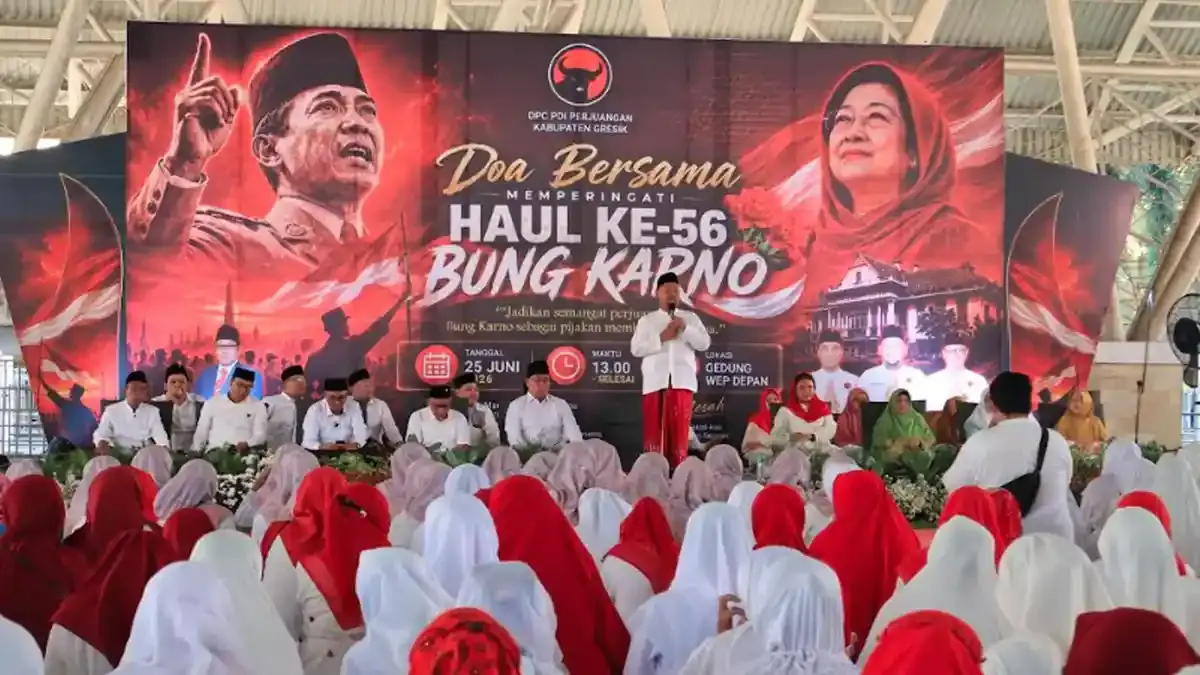 Menggema Doa untuk Proklamator, Komitmen PDIP Gresik Jaga Cita-Cita Luhur Bung Karno - Surya.co.id