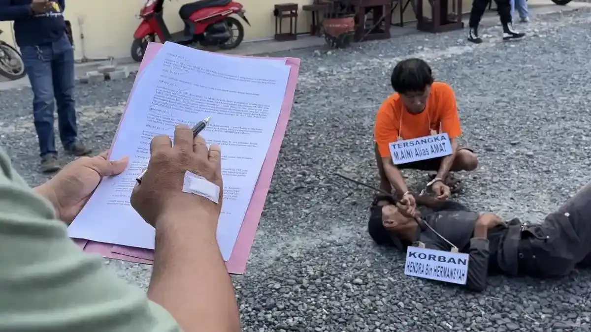 Pembunuhan di Rajawali Raya Banjarmasin Direkonstruksi, Niat Tersangka Muncul Spontan - Banjarmasinpost.co.id