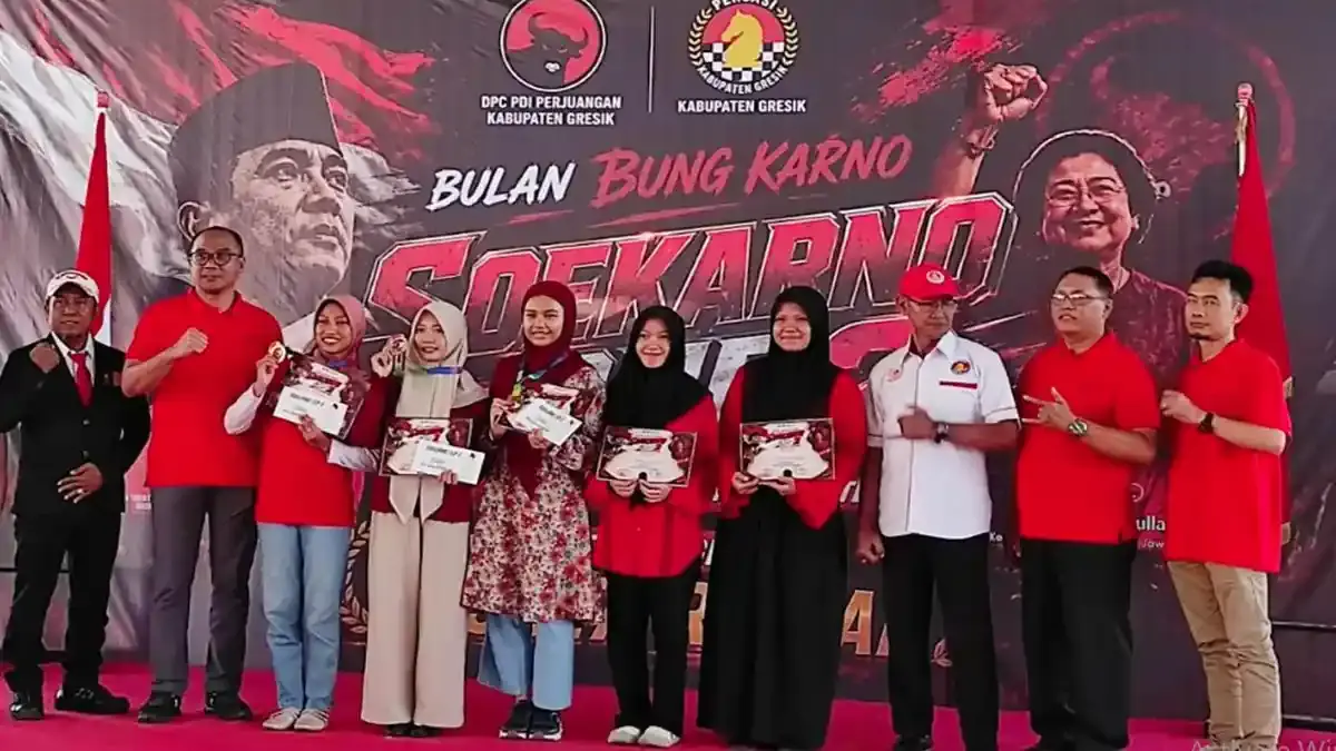 DPC PDI Perjuangan Gresik Gelar Turnamen Catur Soekarno Cup 2, Ratusan Atlet Berkompetisi - Surya.co.id