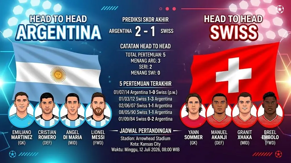 Jadwal Piala Dunia 2026: Argentina Vs Swiss, Prediksi Skor dan Head to Head di Perempat Final - Bangkapos.com