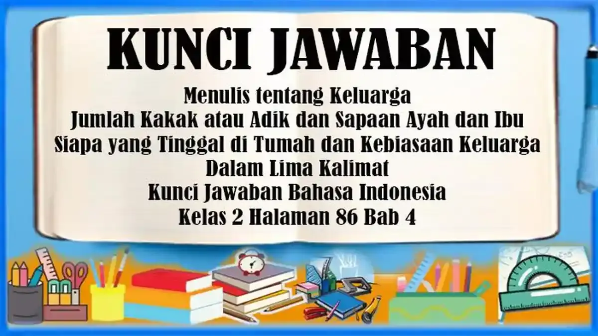 Menulis tentang Keluarga, Kakak, Adik, Ayah, Ibu, Kunci Jawaban Bahasa Indonesia Kelas 2 Halaman 86 - Tribunpekanbaru.com
