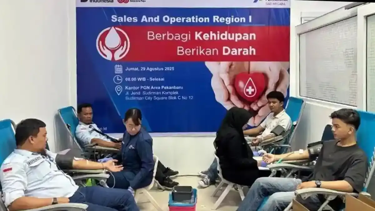 Sambut HUT Ke-81 RI, PGN Area Pekanbaru Gelar Donor Darah untuk Masyarakat - Tribunpekanbaru.com