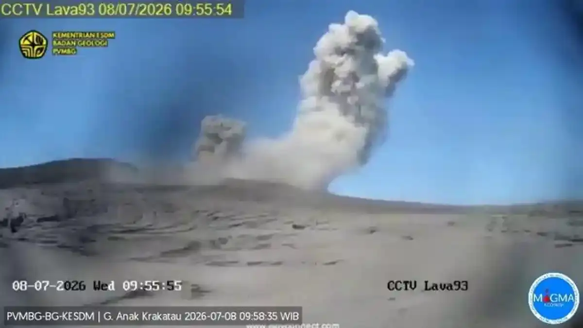 Status Gunung Anak Krakatau Siaga Level III, Wisatawan Diimbau Tak Mendekat - Tribunlampung.co.id