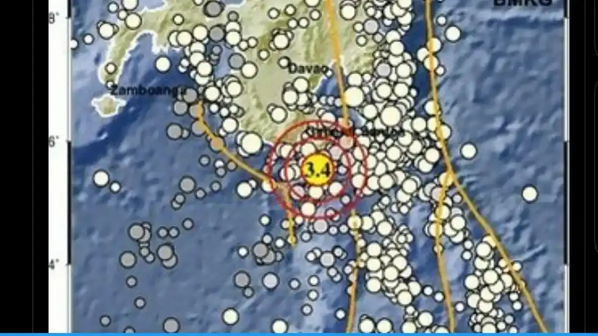 Info BMKG: Gempa Magnitudo 3,4 Terjadi di Barat Laut Tahuna Kepulauan Sangihe Malam Ini - Tribunmanado.co.id