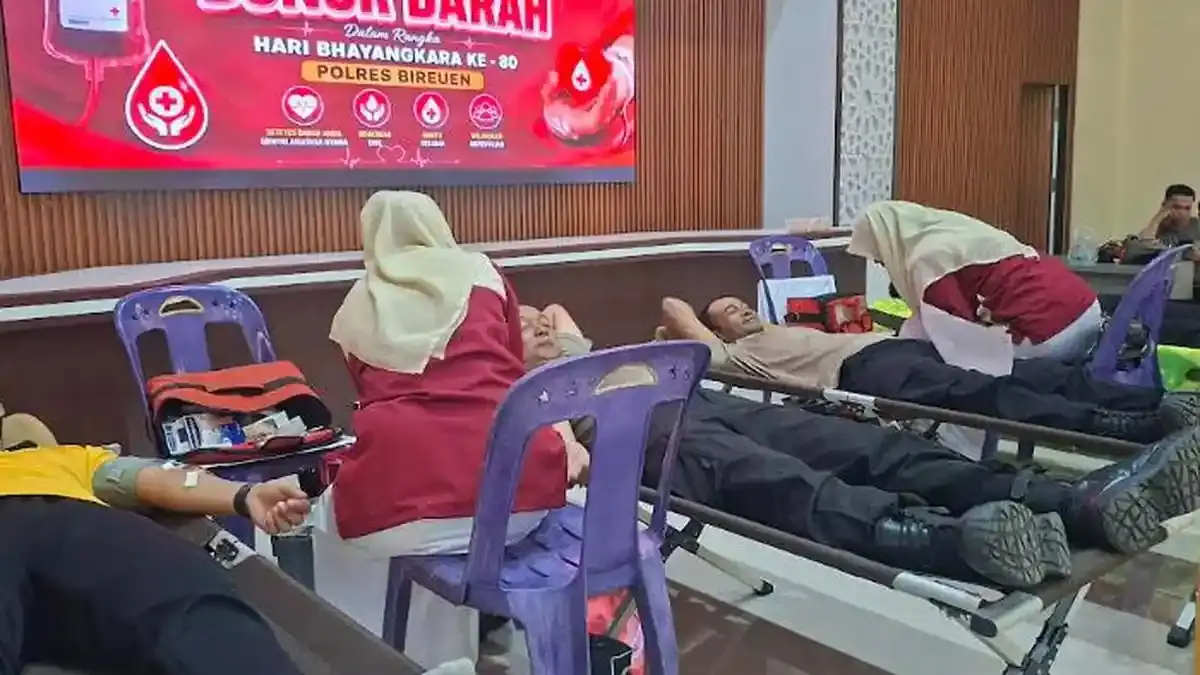 Hari Bhayangkara Ke-80, Polres Bireuen Gelar Donor Darah - Serambinews.com