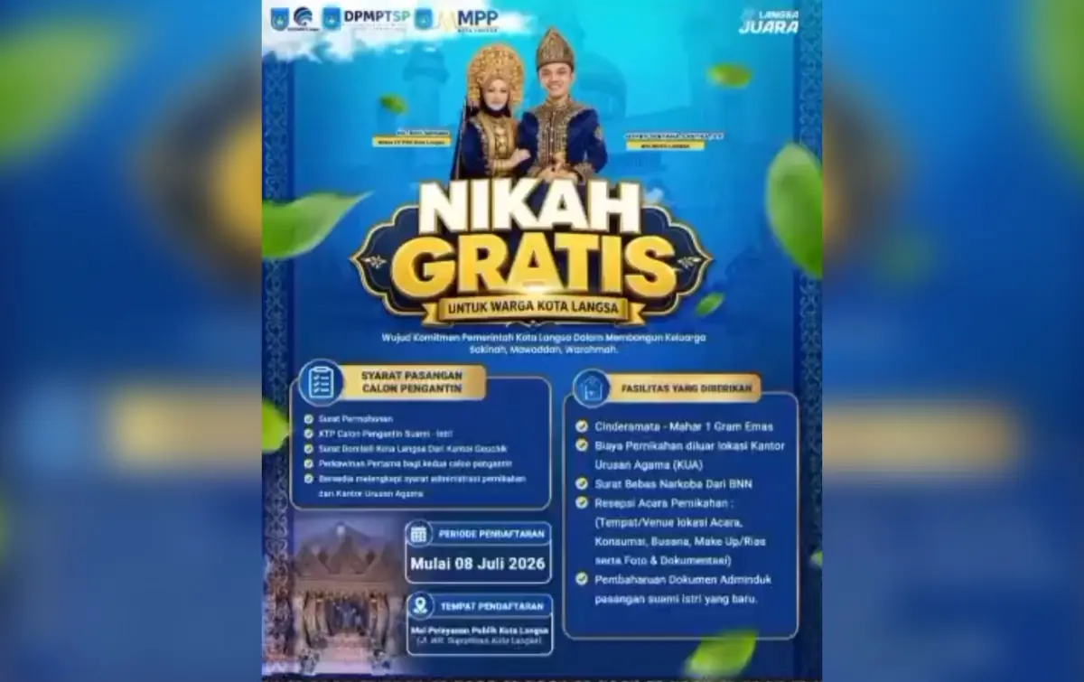 Pemko Langsa Buka Pendaftaran Nikah Gratis